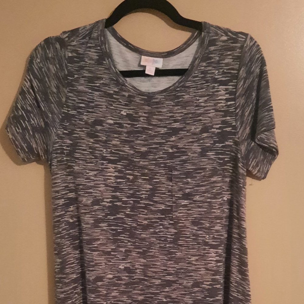 LuLaRoe Green Gray Camo Carly Dress S